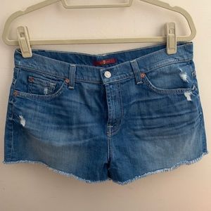 7 For All Mankind frayed denim shorts -31